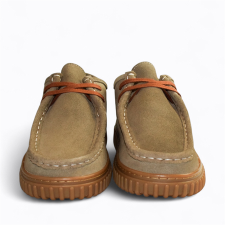 Skórzane szare półbuty damskie Viretia