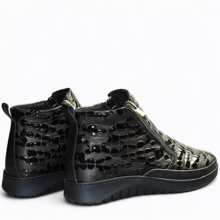 Skórzane czarne botki damskie Eudoria