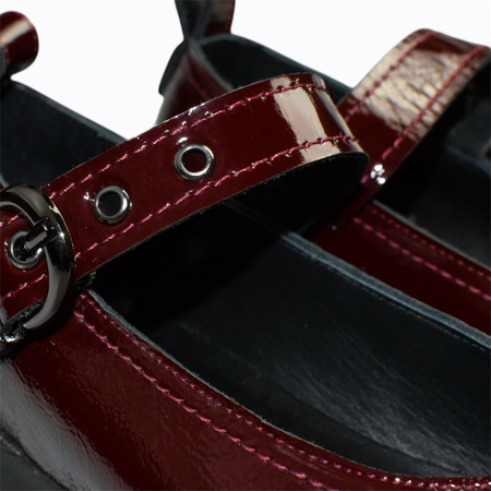 Skórzane bordowe półbuty damskie Emarina