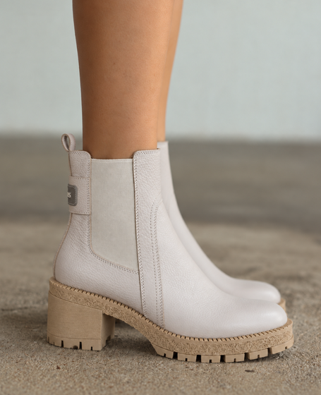 Sulemia Women's Gray Leather Ankle Boots