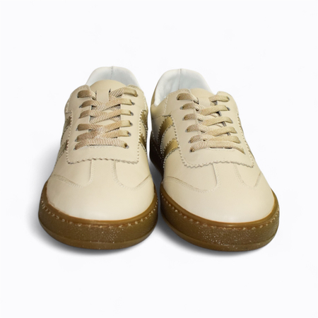 SKÓRZANE BEŻOWE SNEAKERSY DAMSKIE MAGLINE