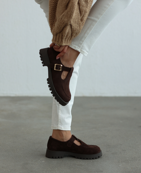 Arlenea Women's Leather Chocolate-Brown Loafers