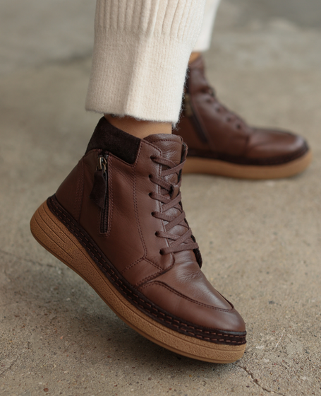 Mirabli Women's Leather Chocolate-Brown Boots