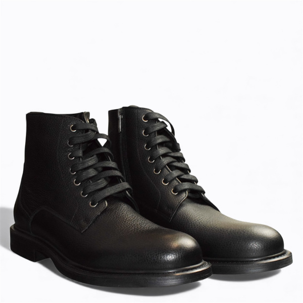 Lesario Men's Black Leather Boots