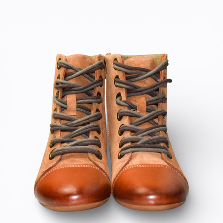 SKÓRZANE RUDE TRZEWIKI DAMSKIE CERILIA