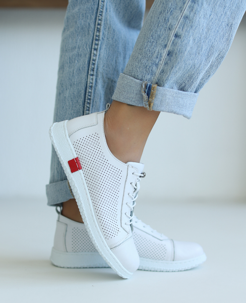 Skórzane białe sneakersy damskie Girelia