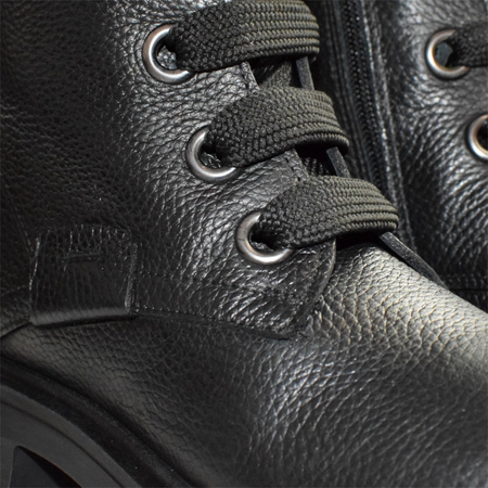 Skórzane czarne botki damskie Trenisa