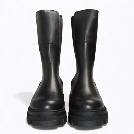 SKÓRZANE CZARNE BOTKI DAMSKIE ISBEL