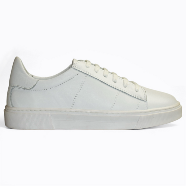 Griveti Women's White Leather Low-Cut Shoes