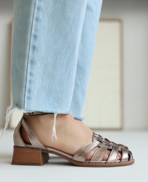 Ivelina Women's Leather Copper Sandals