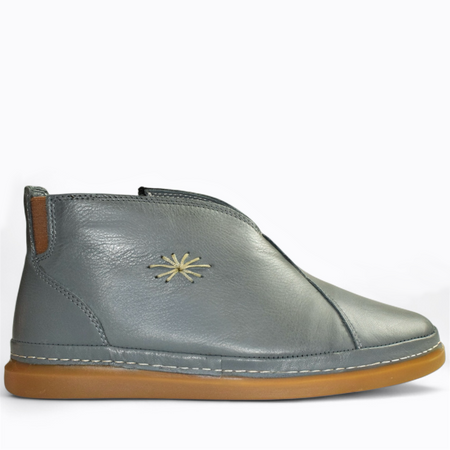 Skórzane denimowe trzewiki damskie Simoria