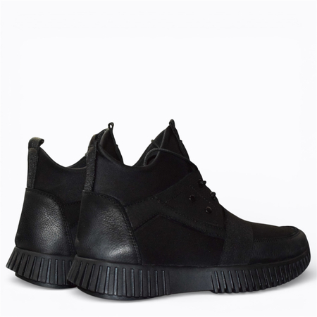 Skórzane czarne trzewiki damskie Iselora