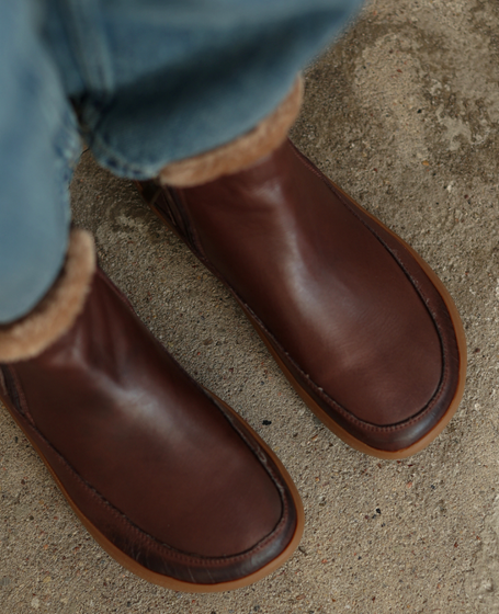 Tesaria Women's Brown Leather Barefoot Boots