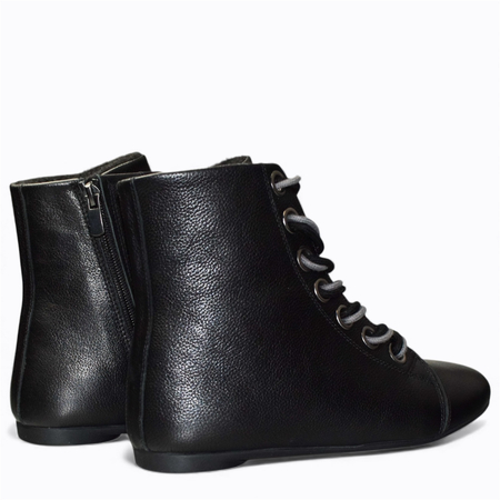 SKÓRZANE CZARNE TRZEWIKI DAMSKIE CERILIA