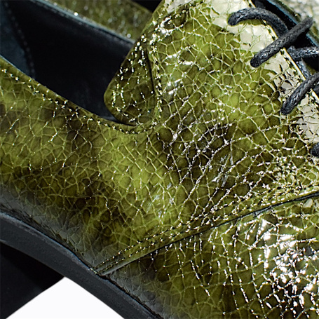 LUTHERA WOMEN'S GREEN LEATHER LOW-CUT SHOES