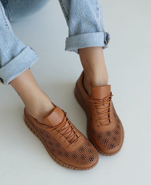 Alivrin Women's Red Leather Low-Top Shoes