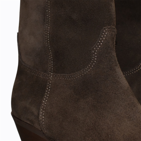 Skórzane czekoladowe kowbojki damskie Eferine