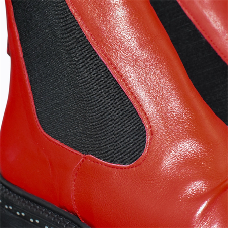 Skórzane czerwone botki damskie Galisia