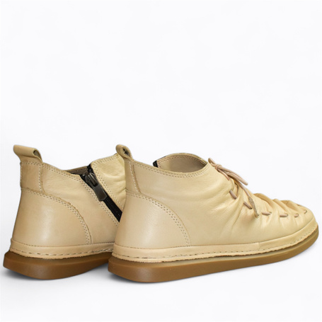 Lorenza Beige Leather Women's Boots