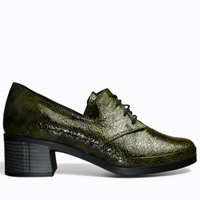 SKÓRZANE ZIELONE PÓŁBUTY DAMSKIE LUTHERA