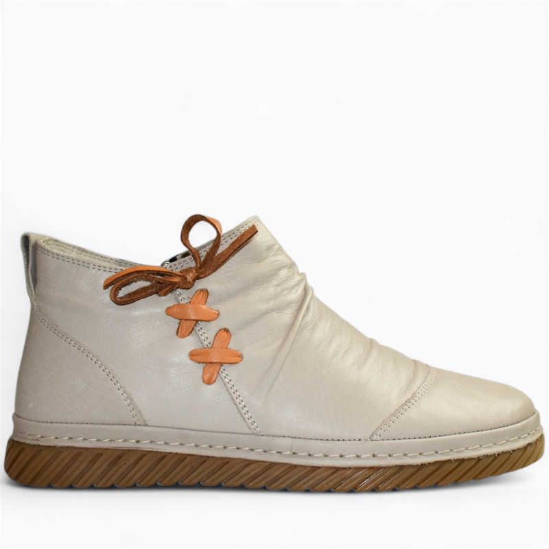 Skórzane szare trzewiki damskie Kaviani