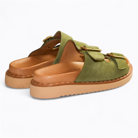 BELSINA WOMEN'S OLIVE-COLORED FLIP-FLOPS