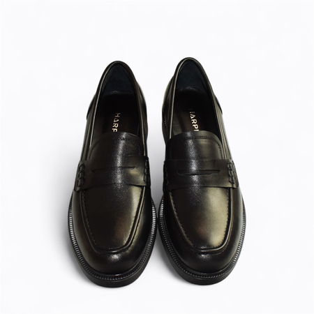 Skórzane czarne półbuty damskie Gabelia