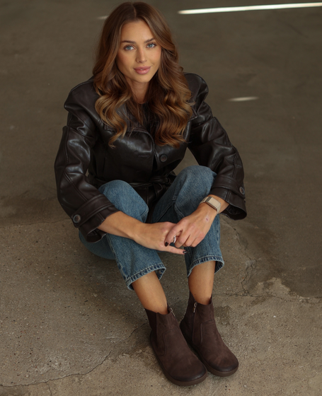 Galoria Women's Leather Chocolate-Brown Barefoot Ankle Boots