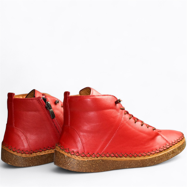 Cyrinna Women's Red Leather Boots