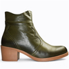 SKÓRZANE ZIELONE BOTKI DAMSKIE RILLENA