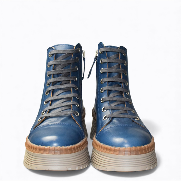 Omireti Women's Leather Denim Boots