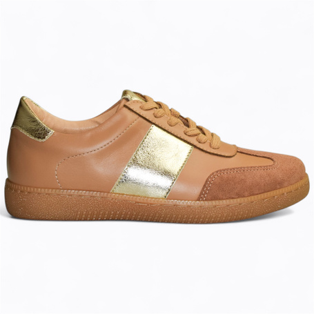 Teteria Beige Leather Women's Sneakers