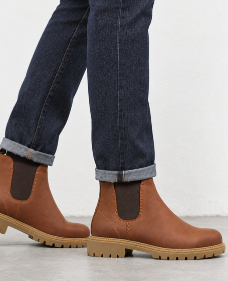 Eldrick Men's Brown Leather Chelsea Boots