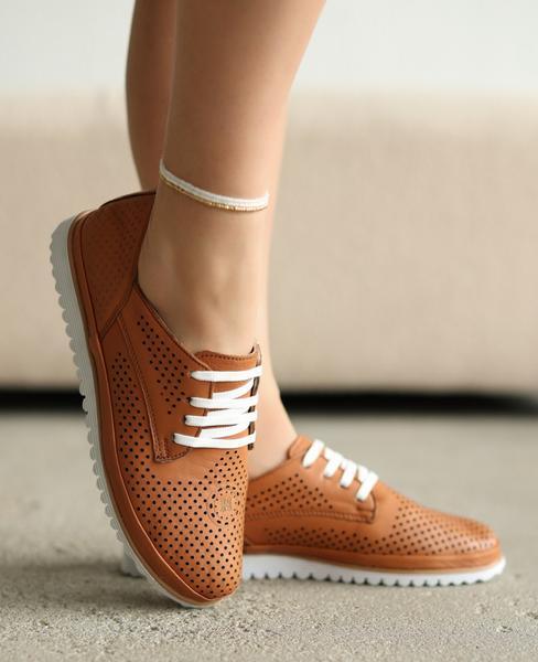 Larimea Women's Red Leather Low-Cut Shoes