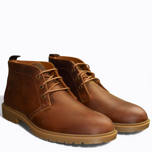 EMILSON MEN'S BROWN LEATHER BOOTS