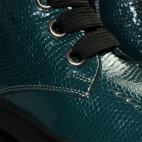 Jesmira Women's Green Leather Ankle Boots