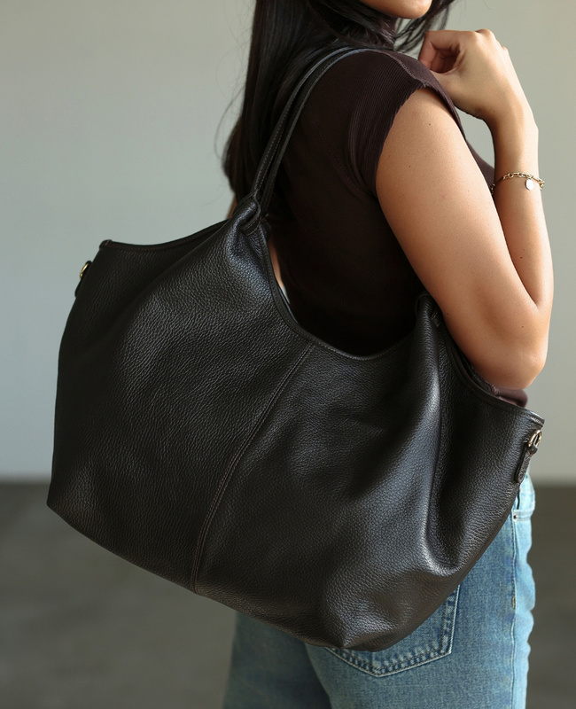 Desseri Czekolada - skórzana duża shopperka