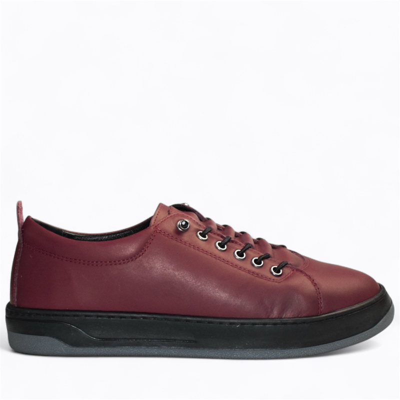 Skórzane bordowe sneakersy damskie Arestia