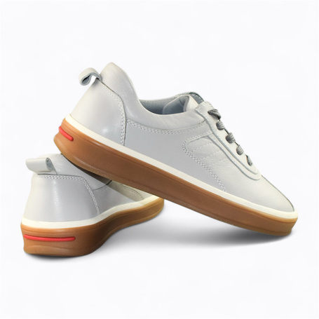 Roslith Women's Gray Leather Low-Top Shoes