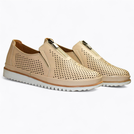 Harmena Women's Gray Leather Low-Top Shoes