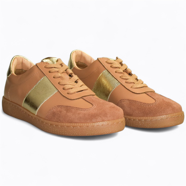 Teteria Beige Leather Women's Sneakers