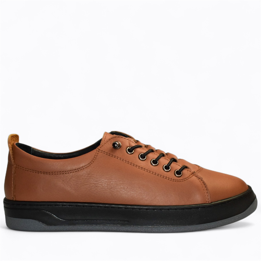 Skórzane rude sneakersy damskie Arestia