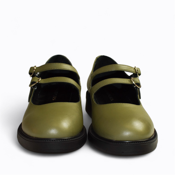 Kirella Women's Green Leather Low-Cut Shoes