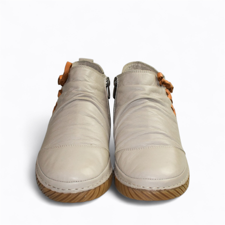 Skórzane szare trzewiki damskie Kaviani