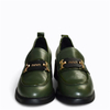 Skórzane zielone półbuty damskie Irenica