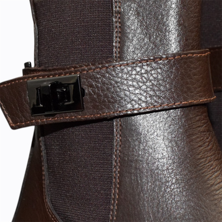 Miranil Women's Brown Leather Ankle Boots