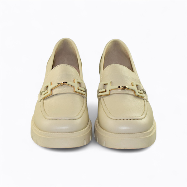 Elorisa Beige Leather Women's Pumps