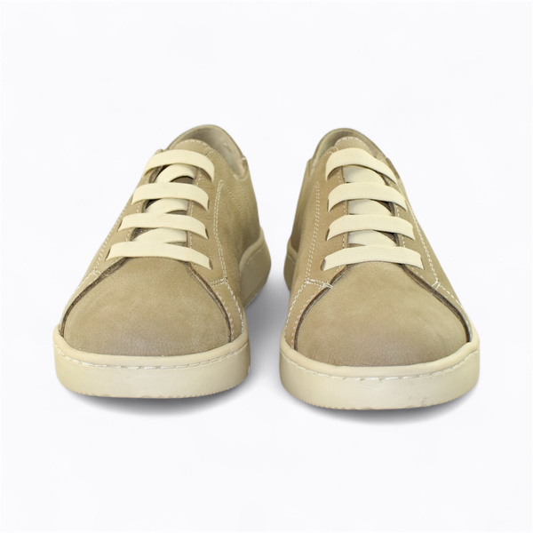 Nooria Beige Leather Women's Low-Cut Shoes