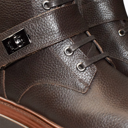 SKÓRZANE BRĄZOWE TRZEWIKI DAMSKIE OLIRINA