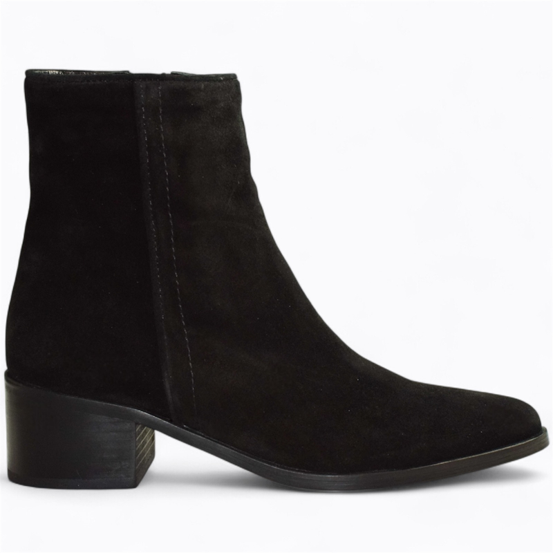 Skórzane czarne botki damskie Zafrina